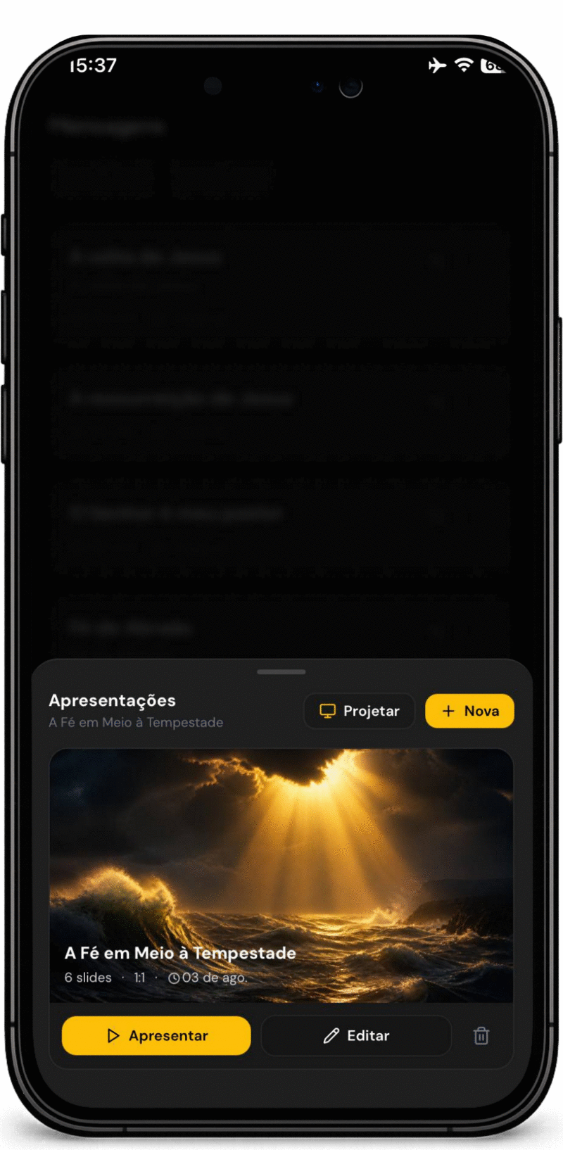 Slides gerados por IA no IDE APP